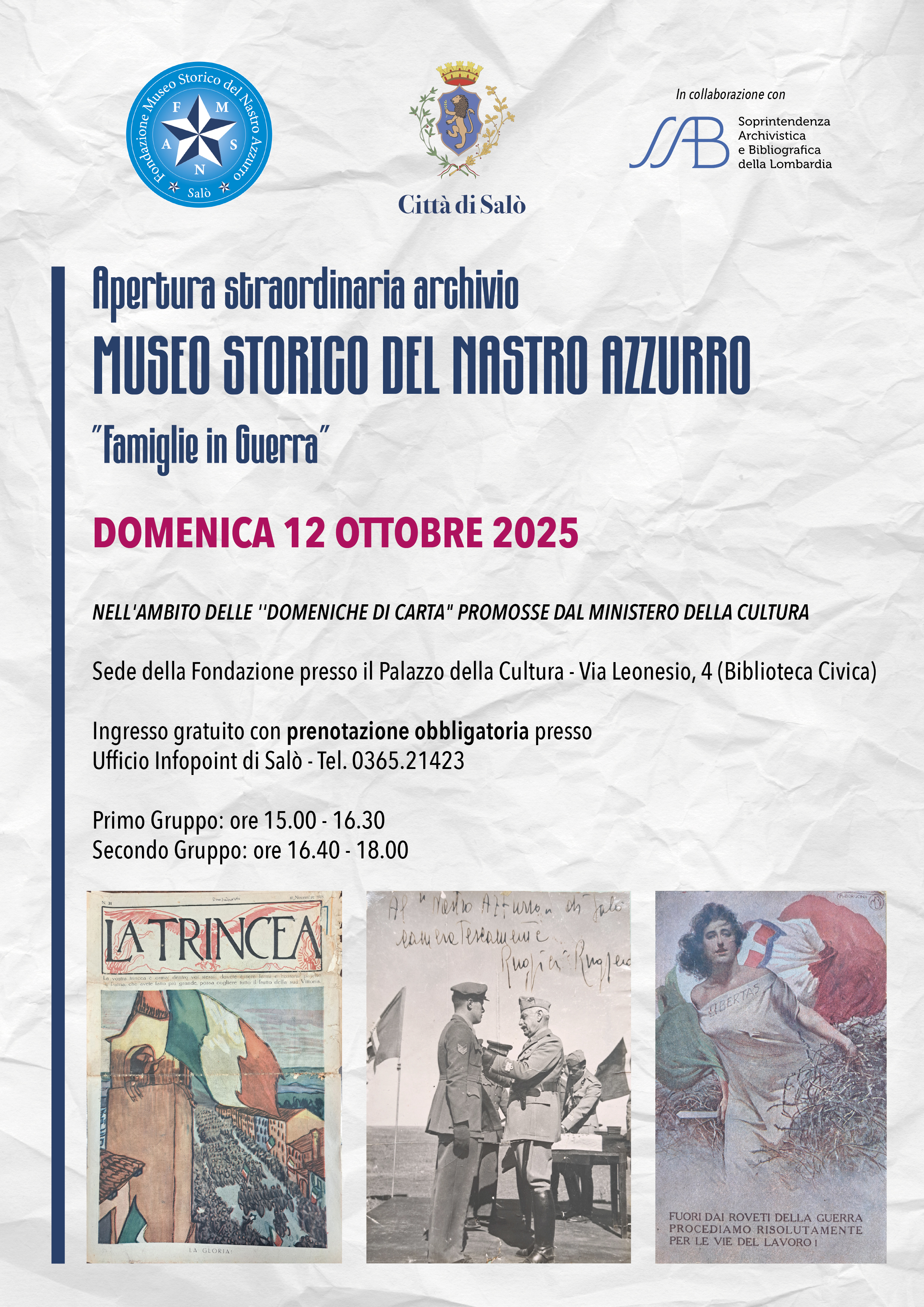 Apertura Straordinaria Museo storico del Nastro Azzurro