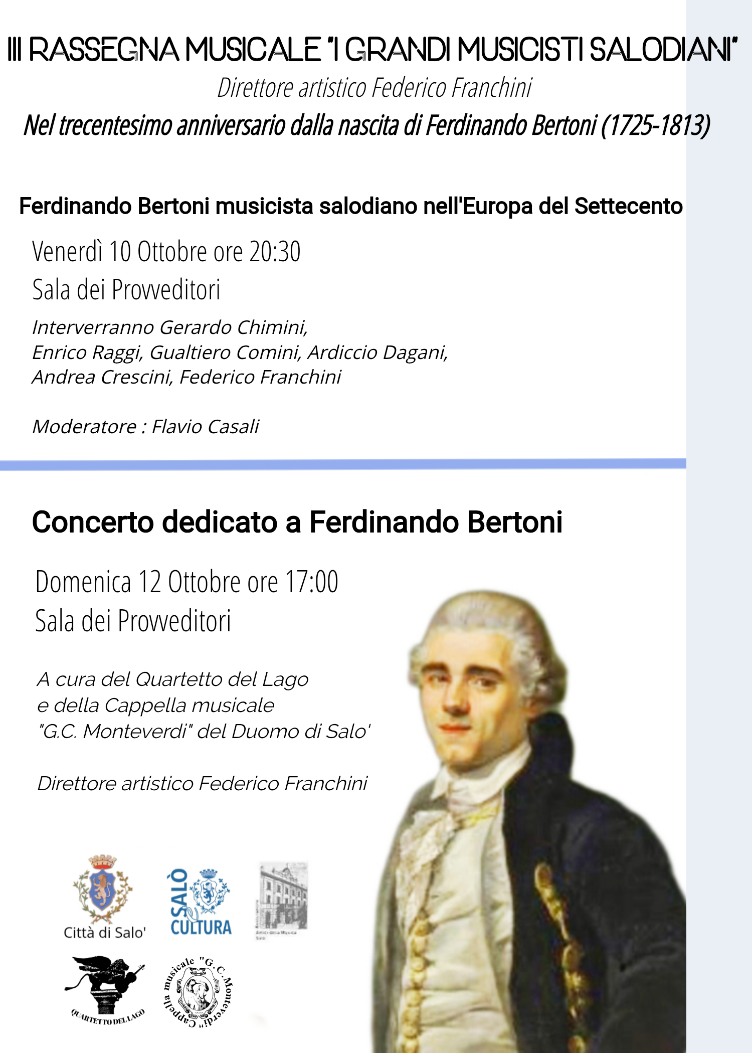 Convegno dal titolo “Ferdinando Bertoni musicista salodiano nell’Europa del settecento”