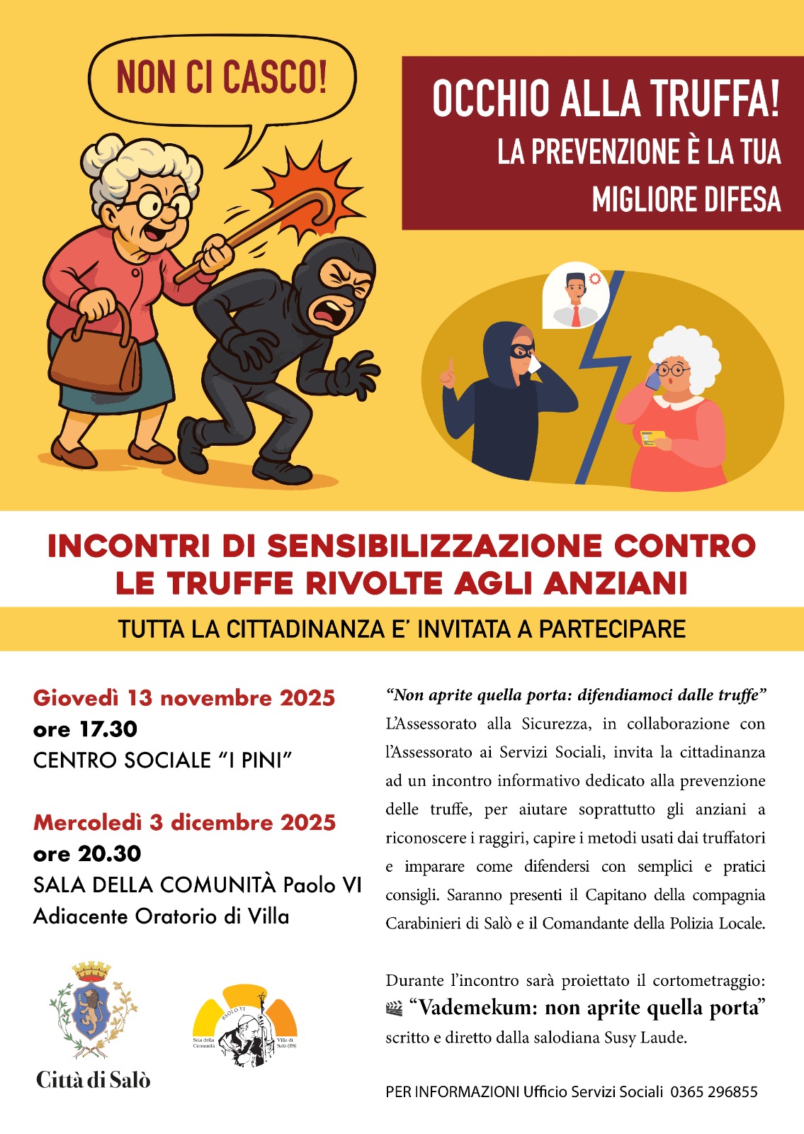 Incontro di sensibilizzazione contro le truffe rivolta agli anziani