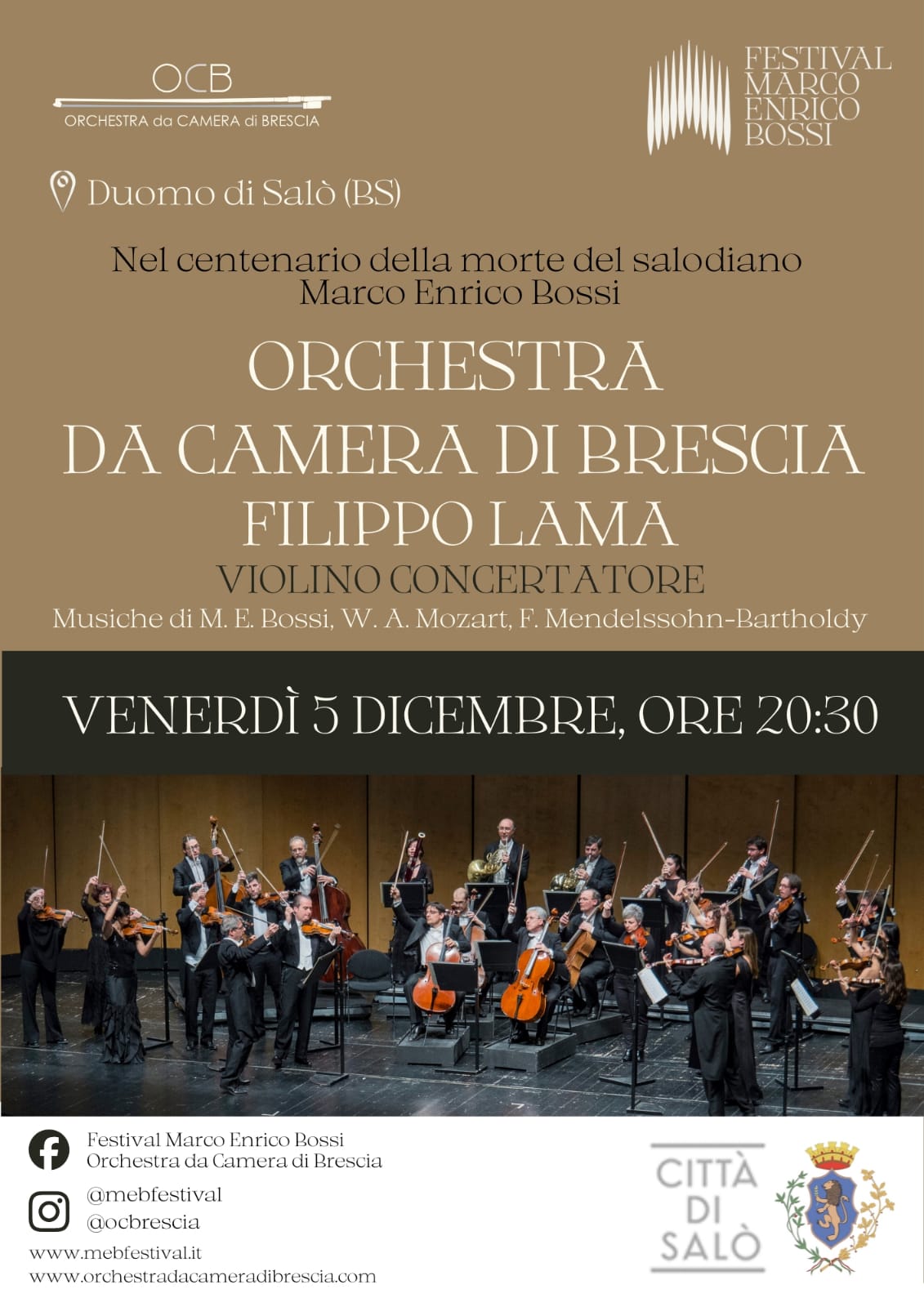 Concerto in Duomo dedicato a Marco Enrico Bossi a cura dell Orchestra da Camera di Brescia